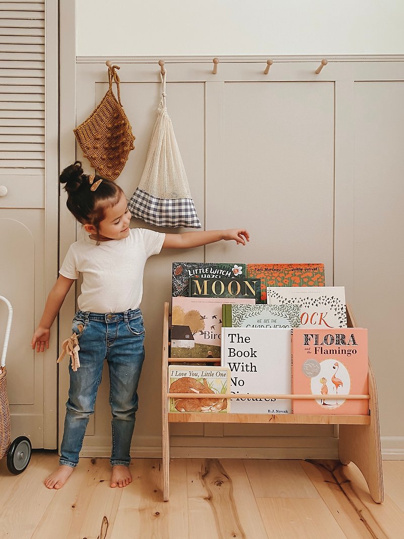 Christmas Gift, Kids Bookcase, Toddler Bedroom, Bookshelf Montessori Furniture - Bookshelves - Wood Multicolor
