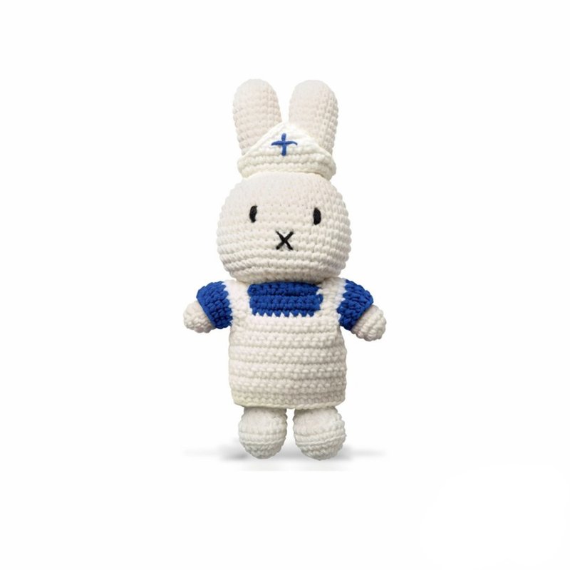 手工製 Miffy 米飛兔【白色制服】 - 寶寶/兒童玩具/玩偶 - 棉．麻 多色