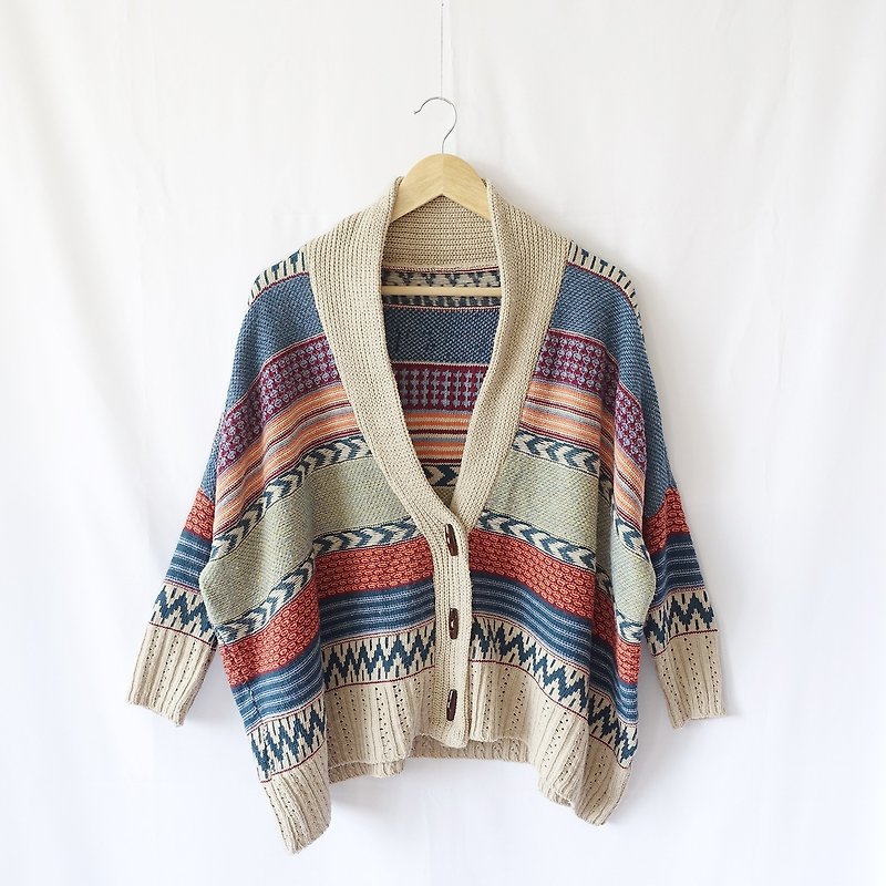 │Slowly│ vintage sweater coat 28│vintage. Retro. Literature. - Women's Casual & Functional Jackets - Polyester Multicolor