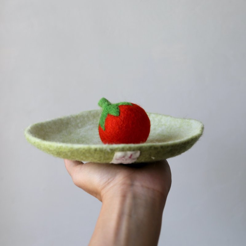 Handmade wool felt tomatoes - ของเล่นเด็ก - ขนแกะ สีเขียว