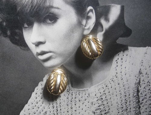 老時光OLD-TIME Vintage & Classic & Deco 【老時光 OLD-TIME】早期二手Rena C. Paris夾式耳環