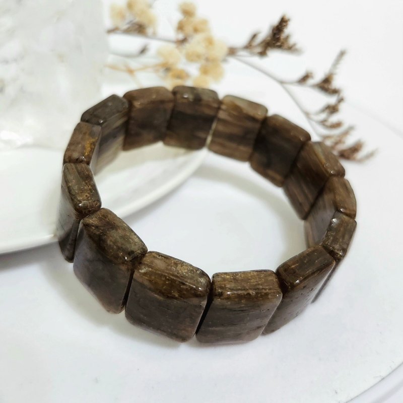 茶髮晶手排/避邪擋煞/招財/防小人之水晶 - 手鍊/手環 - 水晶 咖啡色
