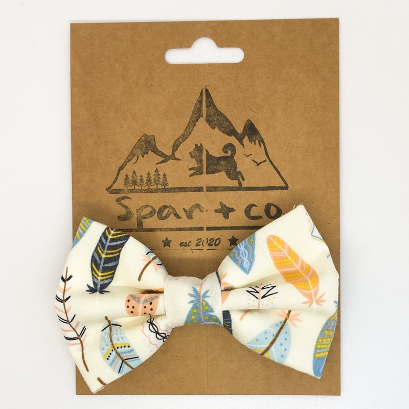 [Feather] Pet characteristic bow tie-free neck strap - Collars & Leashes - Cotton & Hemp Multicolor