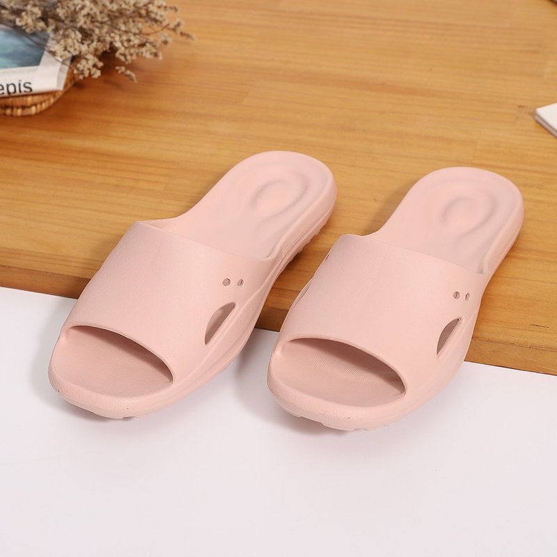 【維諾妮卡】懶人氣墊紓壓拖鞋-櫻花粉 - 室內拖鞋 - 塑膠 粉紅色