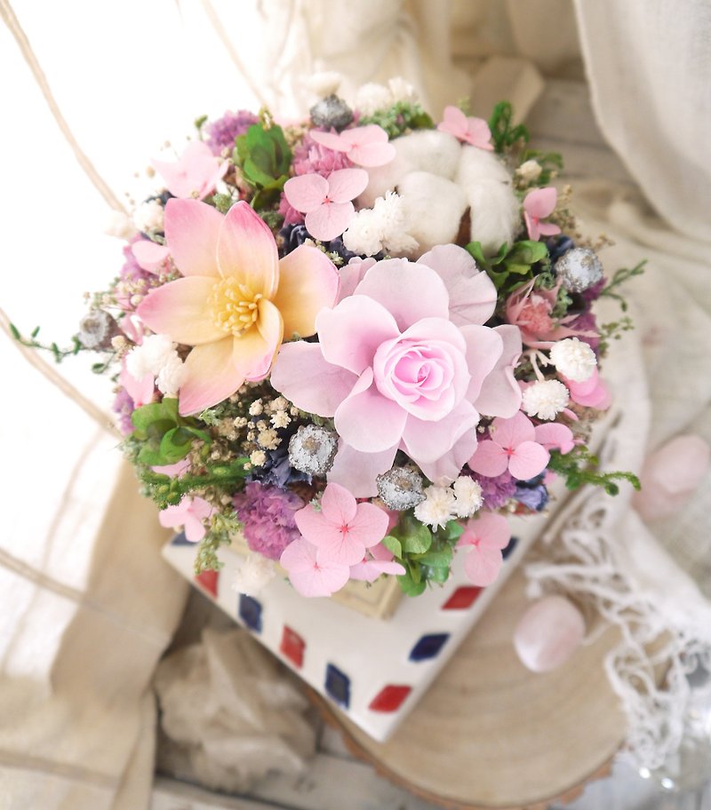 French romance. Valentine's pink series. Dry flowers. Sola flowers. Everlasting flowers. No withered flowers. Birthday gifts - ของวางตกแต่ง - พืช/ดอกไม้ สึชมพู