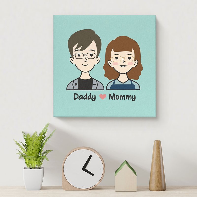 Custom Portrait / Lightweight Frameless Painting (Cute Style) - Customized Portraits - Paper White