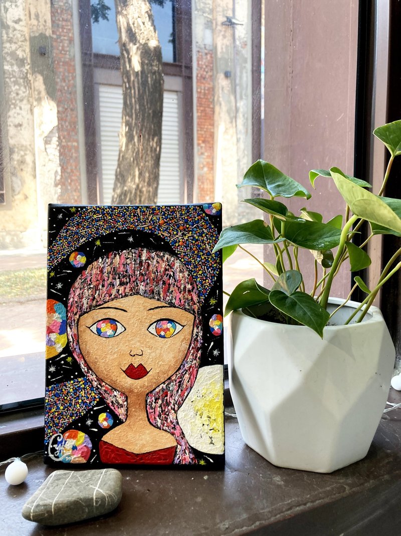 客製預定  水瓶小姐繪畫－小宇宙的月光舞步 6 - 海報/掛畫/掛布 - 棉．麻 多色