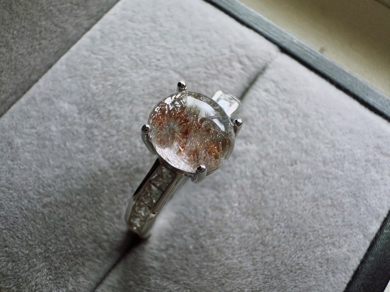 雙色藍線石 藍髮水晶 s 925銀戒 - 戒指 - 水晶 