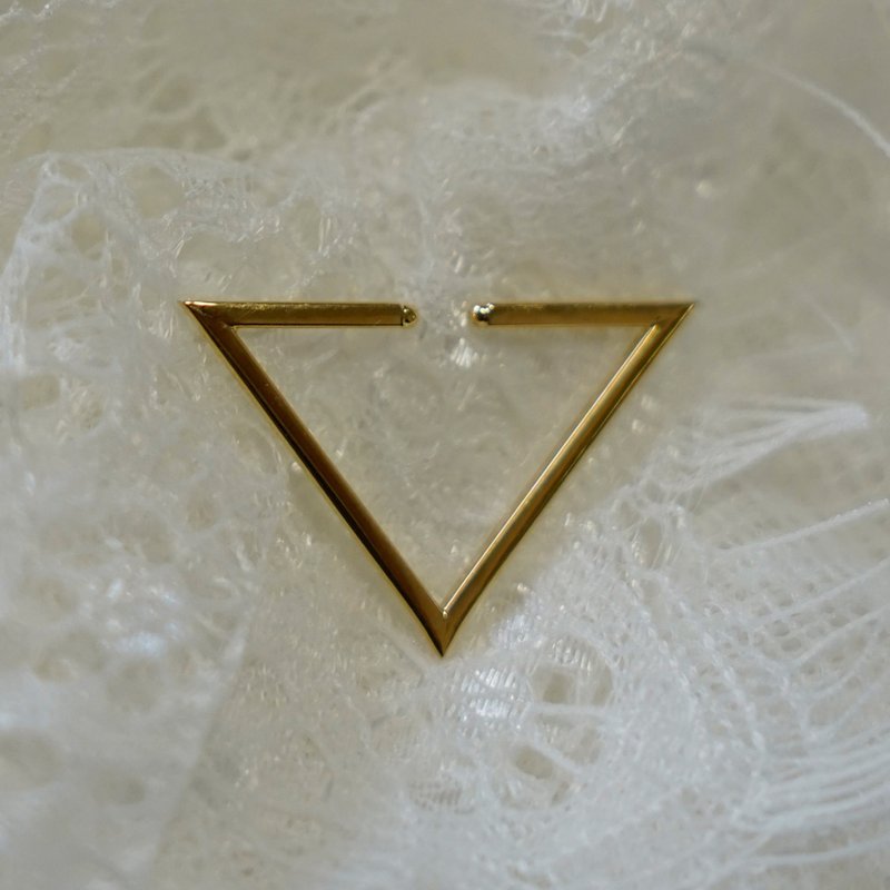 K18 Triangle Earcuff - ต่างหู - โลหะ สีทอง