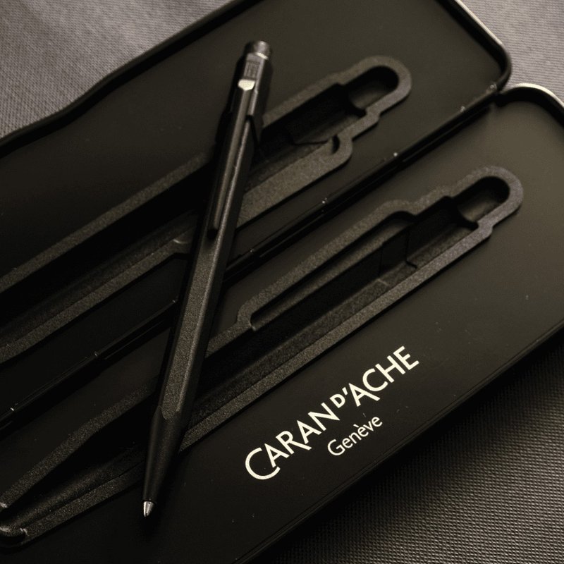 CARAN dACHE -849 Fashion Matte Black BLACK CODE Ball Pen - Free Lettering - Ballpoint & Gel Pens - Aluminum Alloy Black