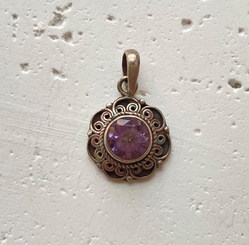 Amethyst necklace pendant chain to send 925 sterling silver rings bare Stone jewelry Gemstone Gemstone light - Necklaces - Gemstone Purple