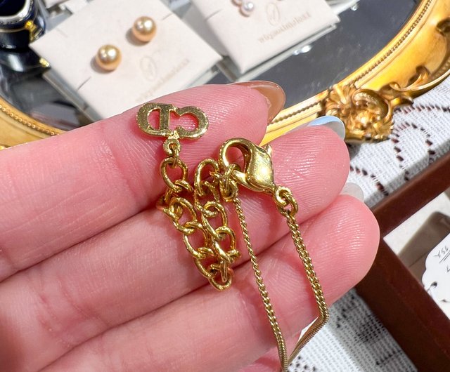 Japanese Vintage】Authentic Vintage Dior 18KGP CD Necklace - Shop