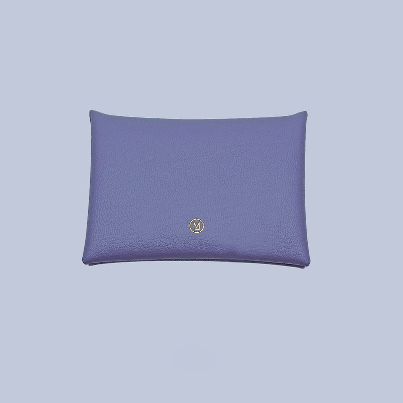 Customized Gift Macaron Fantasy Purple Card Holder/Wallet/card holder/card case - กระเป๋าสตางค์ - หนังแท้ สีม่วง