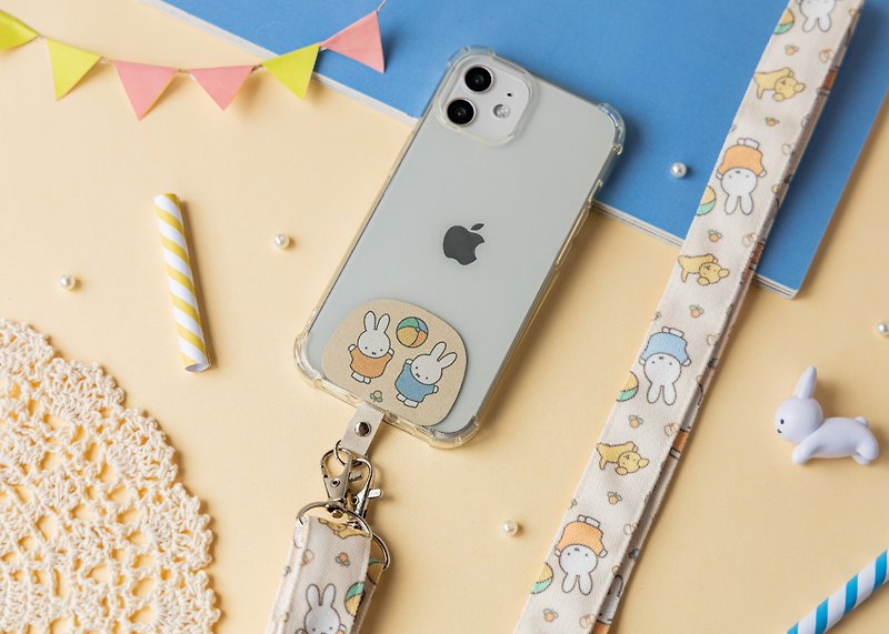 【Pinkoi x miffy】Huayang Mobile Phone Strap-Game Time/Adjustable Length - Phone Accessories - Polyester Multicolor