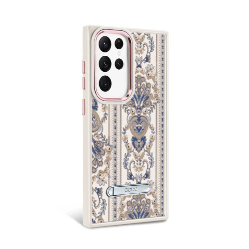 apbs 雅品仕 水晶彩鑽手機殼 Samsung S23系列 軍規防摔鋁合金鏡頭框立架手機殼-巴洛克金