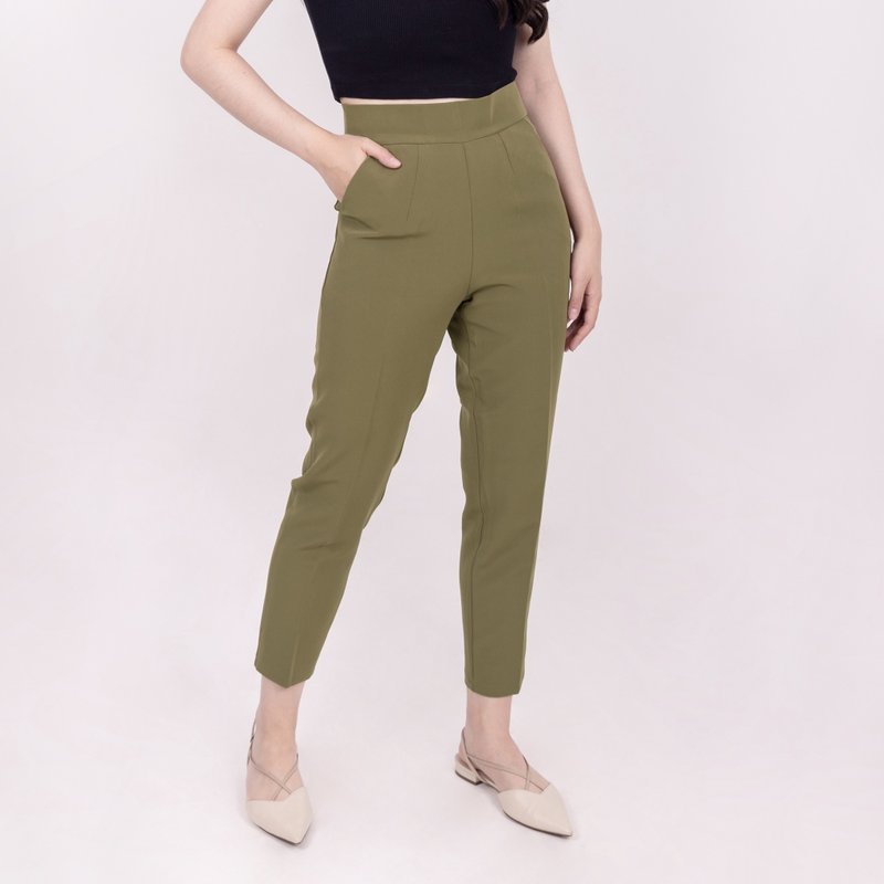 Slender Pants 橄欖色 - 女長褲 - 環保材質 綠色
