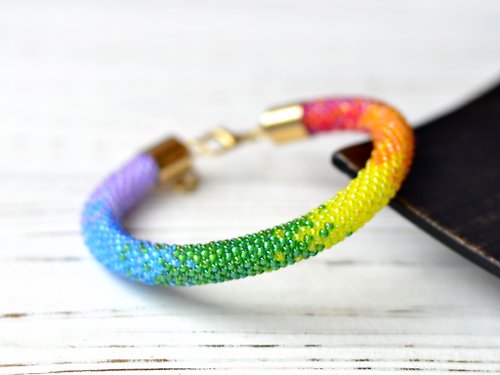 BeadCrochetKit Bead crochet kit bracelet, diy rainbow bracelet, craft kits for adult, diy kits