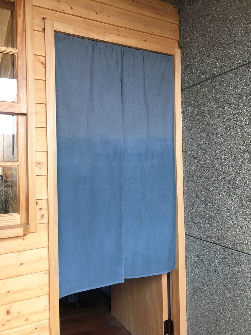 有機棉灰色藍染日式中門簾  Organic Cotton - 門簾/門牌 - 棉．麻 灰色