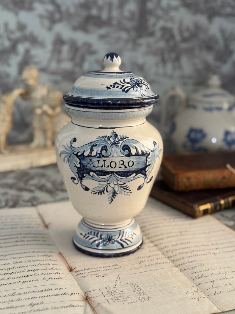 40812-Rare 19th century spice and herbal ceramic jar - Storage - Porcelain 