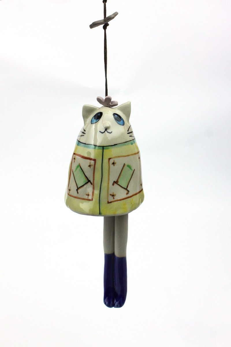 Vilan by Familyclay Painted Ceramic Bell 0801-05 - ของวางตกแต่ง - ดินเผา ขาว