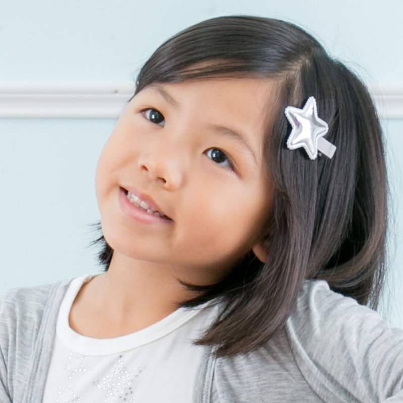 Cutie Bella 星星髮夾 全包布手工髮飾Star-Silver - 髮夾/髮圈 - 聚酯纖維 銀色