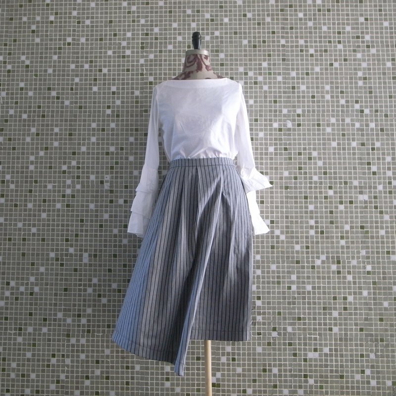 asymmetric skirt - Skirts - Cotton & Hemp Gray