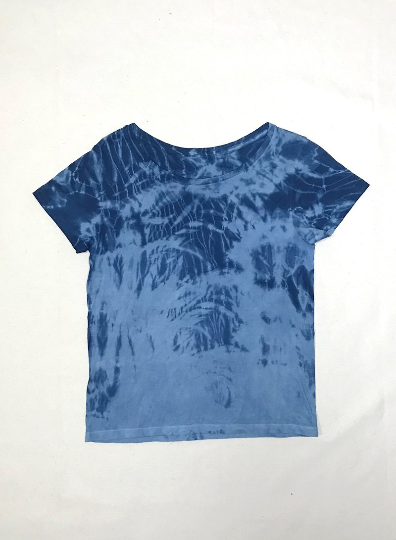 Shibori 01 TEE Indigo dyed 藍染 - Tシャツ - コットン・麻 ブルー