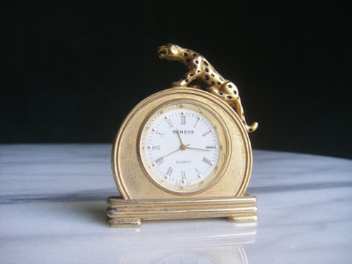 老時光 OLD-TIME 【老時光 OLD-TIME】早期二手迷你厚重水晶玻璃桌鐘