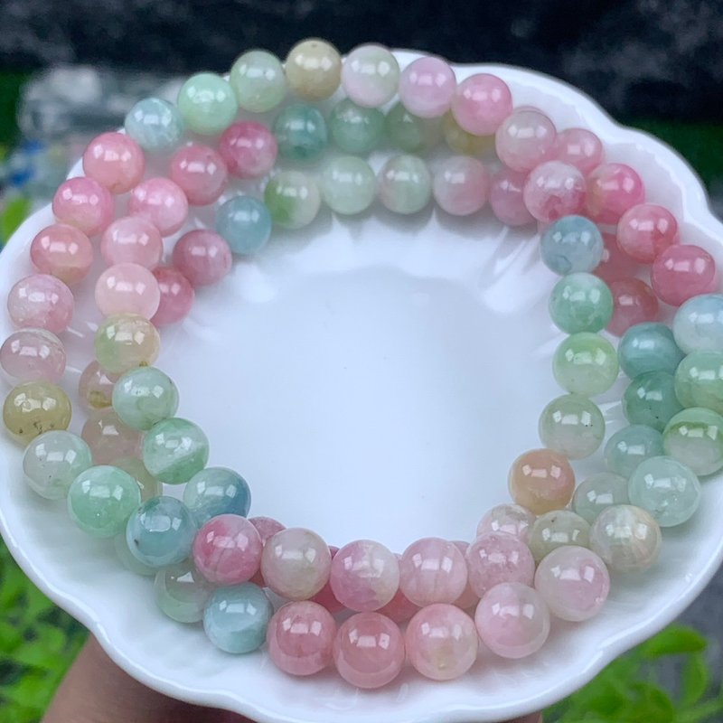 Macaron Tourmaline Multi Circle Bracelet - Bracelets - Gemstone Multicolor