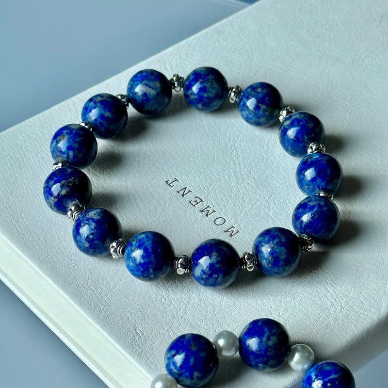 [Yunyange] Lapis Gold Vintage Silver Bracelet Calm, rational, focused and focused [Sagittarius and Capricorn December] - Bracelets - Semi-Precious Stones Blue