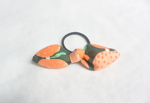 alma-handmade 蝴蝶結髮圈 - 柿子