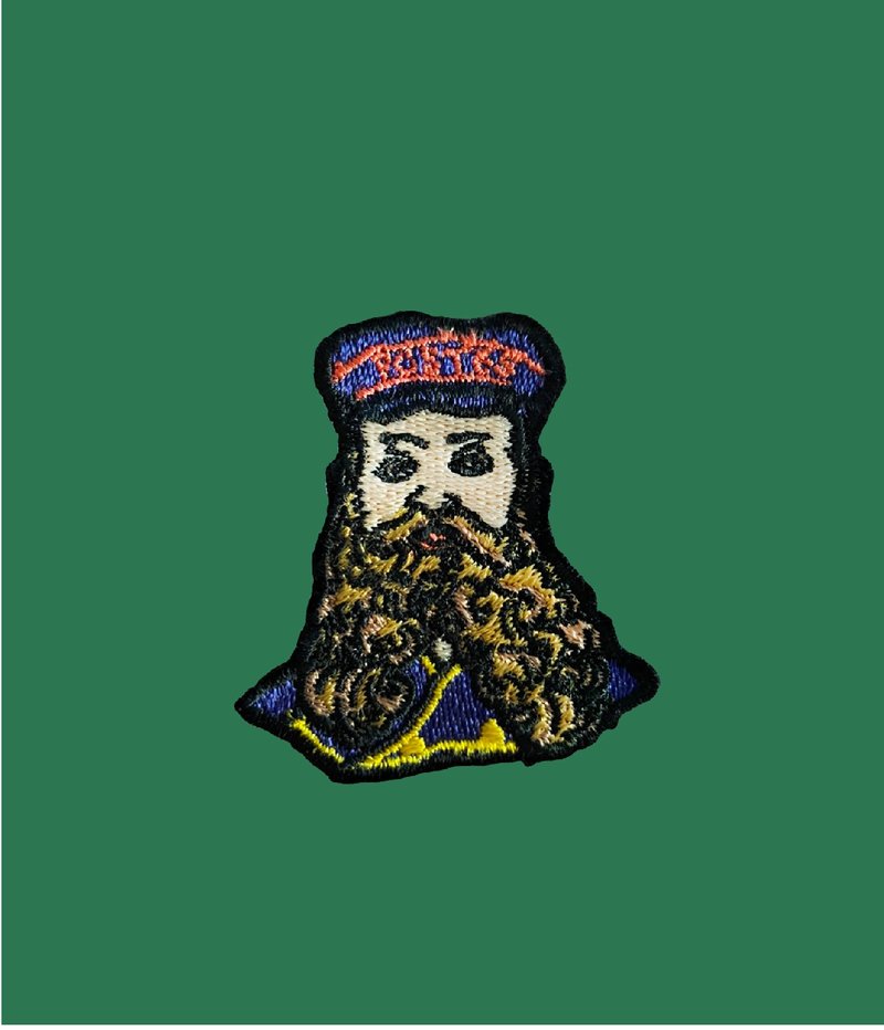 Portrait of the Postman Joseph Roulin / Vincent van Gogh / iron on patch - 徽章/別針 - 繡線 綠色