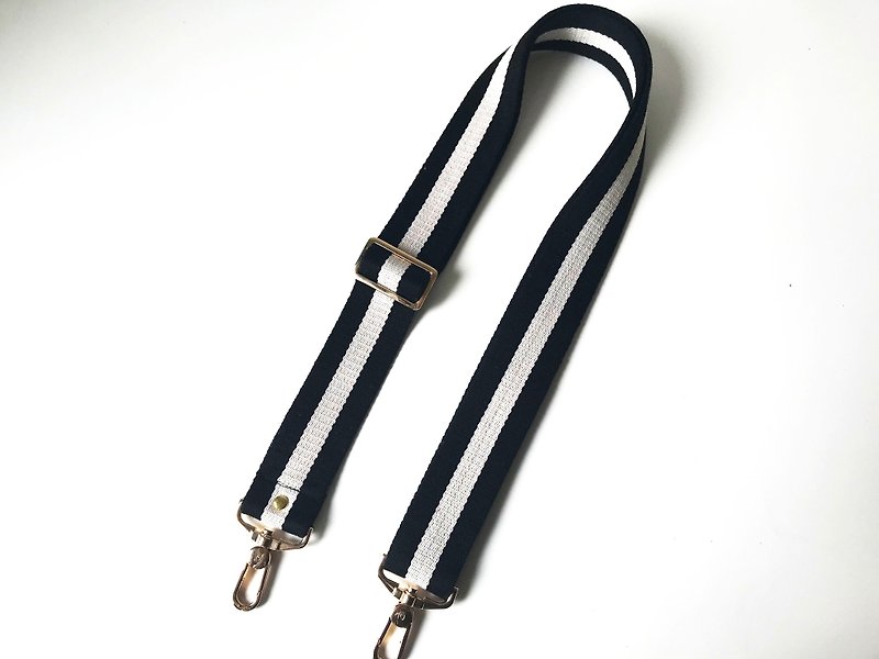 1.5 inch  Canvas Webbing strap ,Replacement Bag Strap. Adjustable straps - กระเป๋าถือ - ผ้าฝ้าย/ผ้าลินิน สีดำ