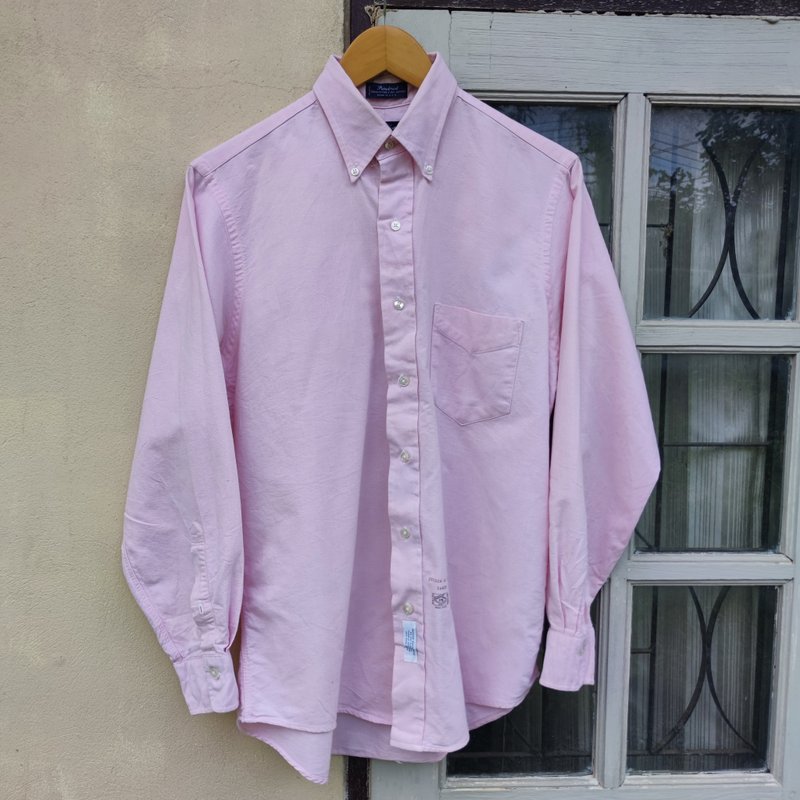 Vintage 80s GANT Pink Oxford Cloth Cotton Button Down Shirt  15 - 33 Deadstock - 男襯衫/休閒襯衫 - 棉．麻 粉紅色