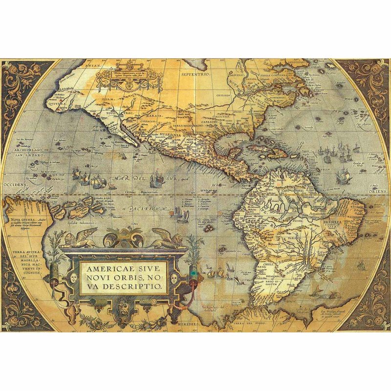 義大利 IFI 海報 古代美洲地圖 - 壁貼/牆壁裝飾 - 紙 多色