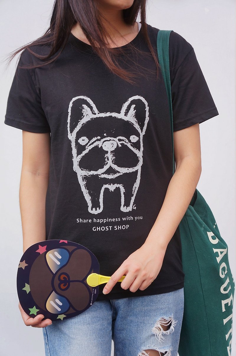 (Sold Out)【 Hello Fu Bao 】-Fighting T-shirt - Black - Unisex Hoodies & T-Shirts - Cotton & Hemp 