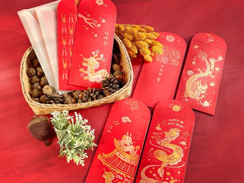 Blooming good luck│Bronze red envelope bag 6pcs - Shop KITSUNEBIYORI  Chinese New Year - Pinkoi