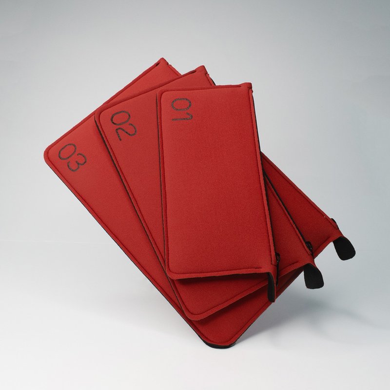 010203 | Personal Kit Travel Organizer Set Discount【SET】 - กระเป๋าเครื่องสำอาง - วัสดุกันนำ้ สีแดง