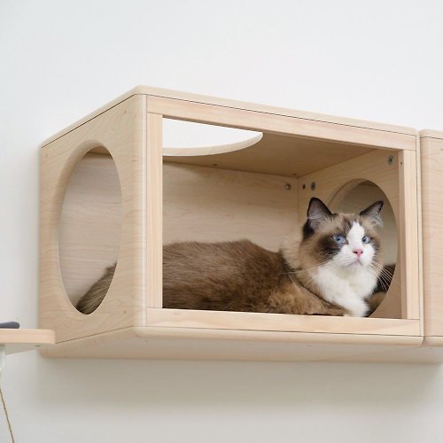 拍拍｜貓跳台·貓砂櫃·寵物傢俱 半半貓牆-躲貓貓窩-門框款