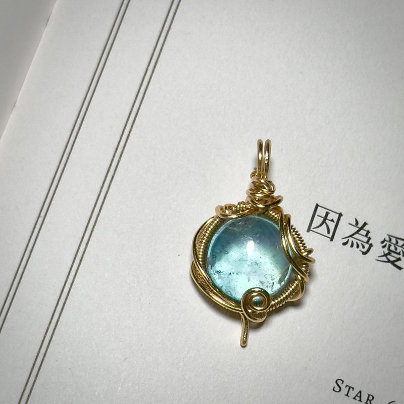 【曦浪】 金屬編織 海藍寶項鍊 - 項鍊 - 水晶 