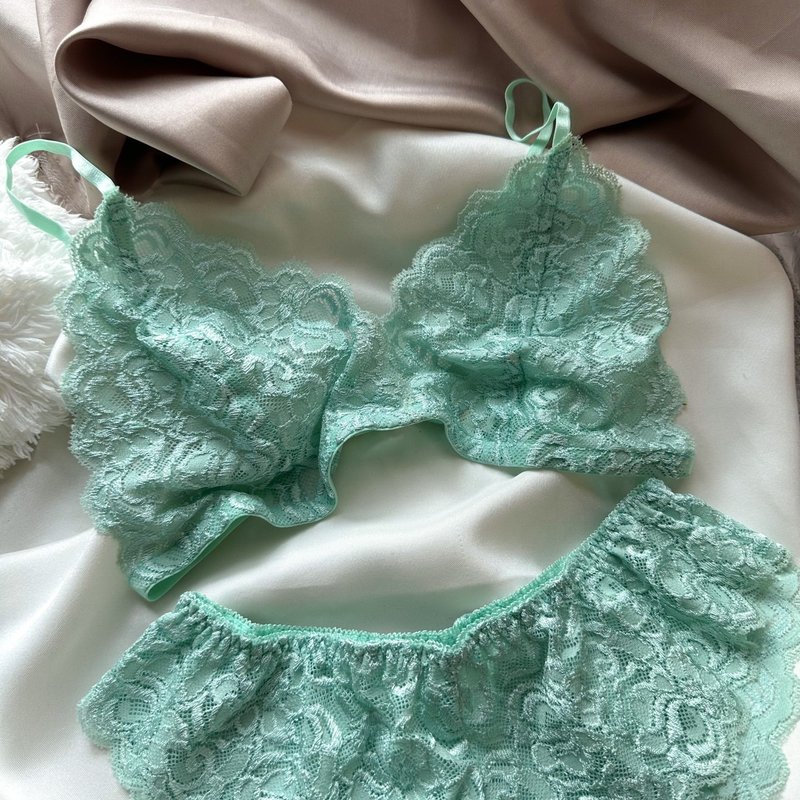 set (bra + panties) mint basic see-through - Women's Underwear - Other Materials 