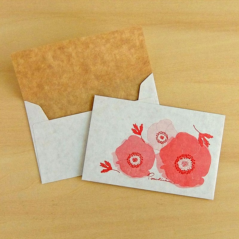 ポチ袋　アネモネ - ご祝儀袋・ポチ袋 - 紙 レッド
