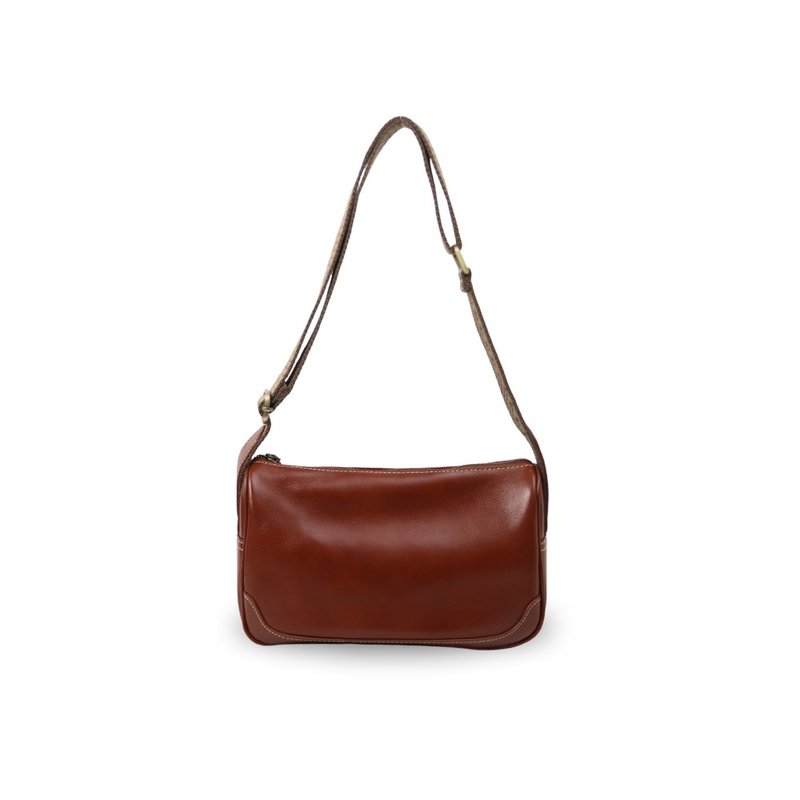 【TAYLORS】Kness Vegetable Tanned Leather Wide Side Shoulder Bag Office Women’s Bag - กระเป๋าแมสเซนเจอร์ - ไนลอน สีน้ำเงิน