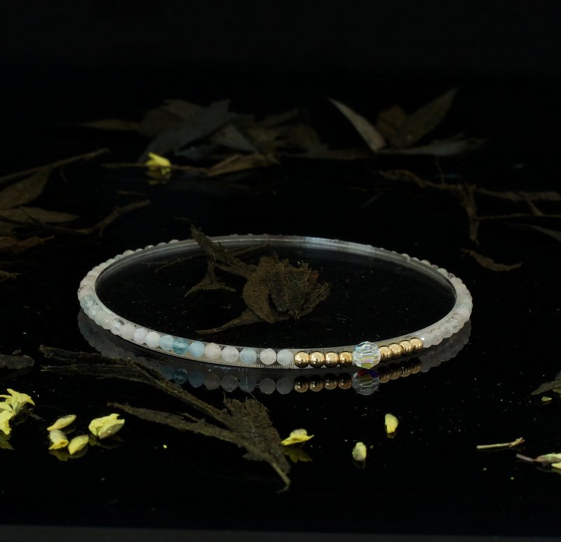 輕奢風 摩根石 14KGF Swarovski 水晶手鍊 - 手鍊/手環 - 寶石 