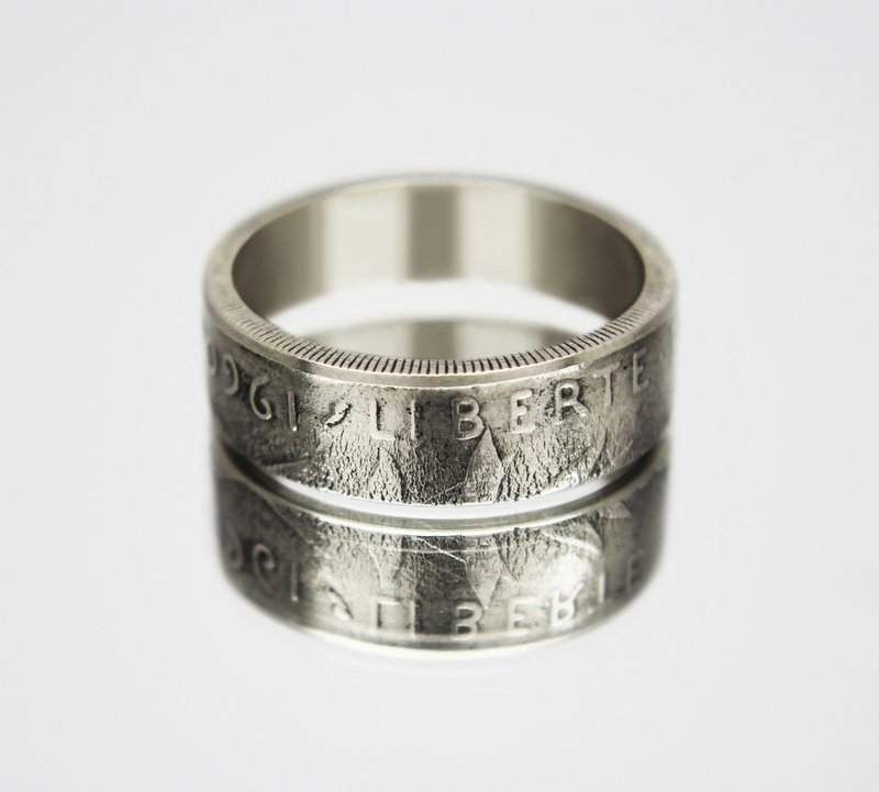 France Coin Ring 1 franc 1960 coin rings for men coin rings for women - แหวนทั่วไป - โลหะ 