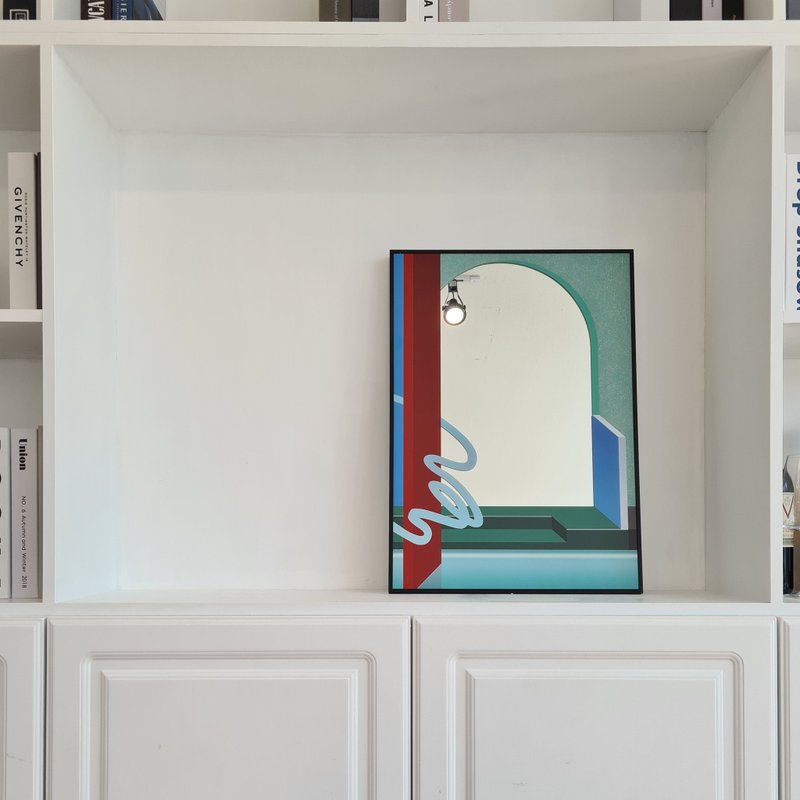 Mirror - Curved Entrance/ B3（37cm × 52cm） - その他 - ガラス グリーン