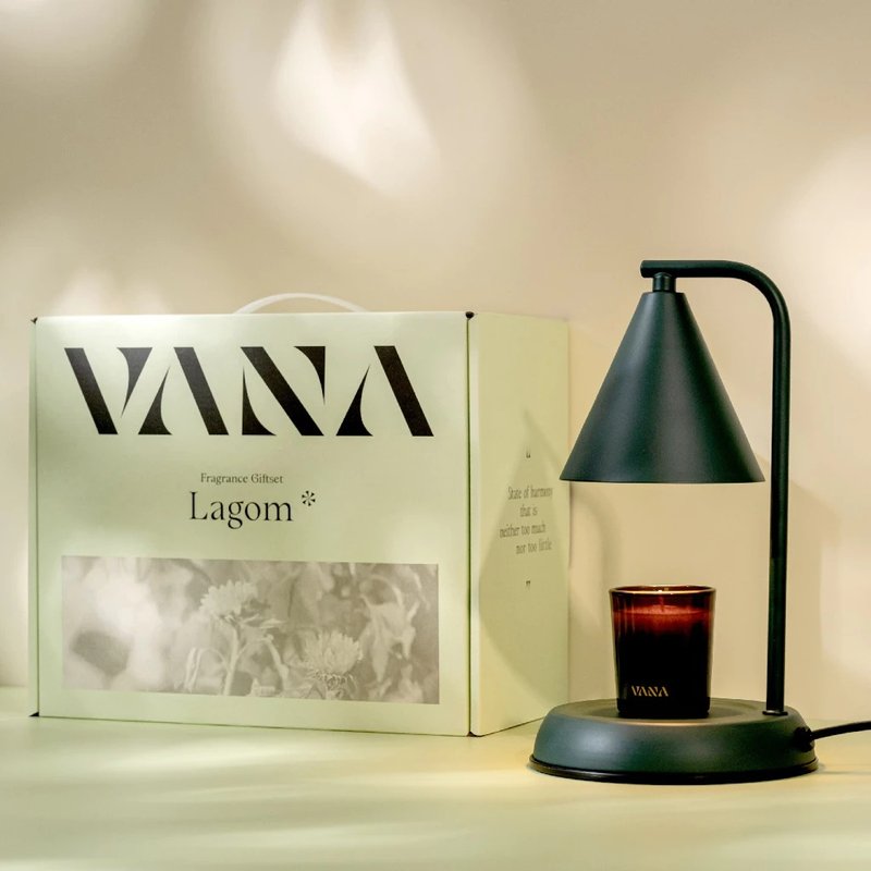 Lagom No.24 幾何金屬款香氛暖燈禮盒 享保固 純天然植物蠟燭 - 香氛蠟燭/燭台 - 蠟 藍色
