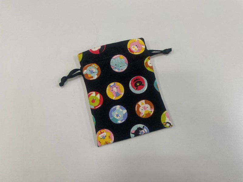 13*15 cm drawstring pocket-black - กระเป๋าหูรูด - ผ้าฝ้าย/ผ้าลินิน สีดำ