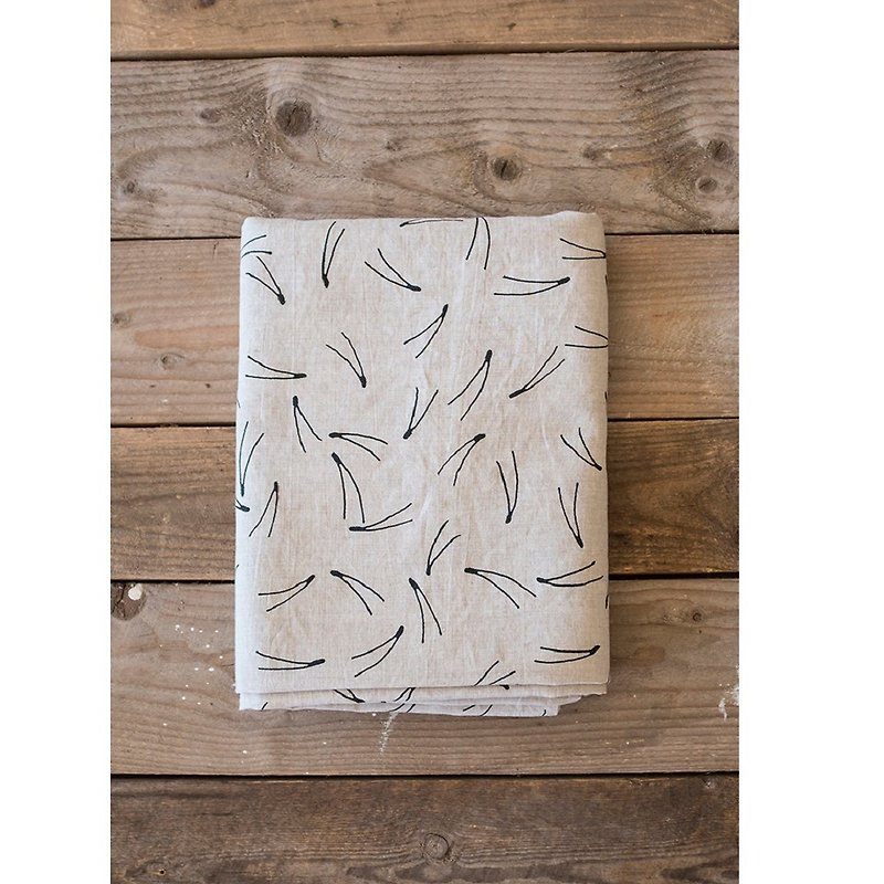北歐風設計師款 –桌巾BARR TABLECLOTH,NATURE/BLACK(137x238cm) - 餐桌布/桌巾/餐墊 - 亞麻 白色