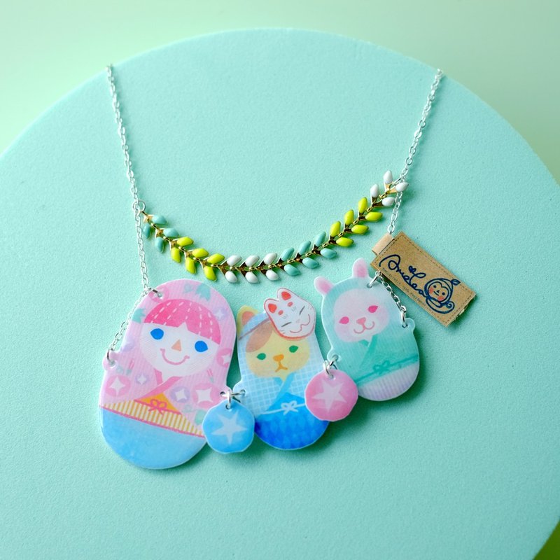 俄羅斯娃娃頸鏈 -夏季浴衣系列 - 項鍊 - 塑膠 